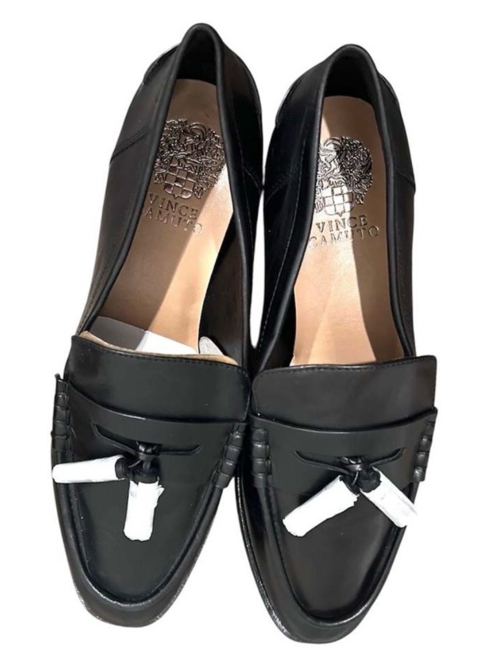 Vince Camuto Chiamry Women's Black Leather Tassel Loafers